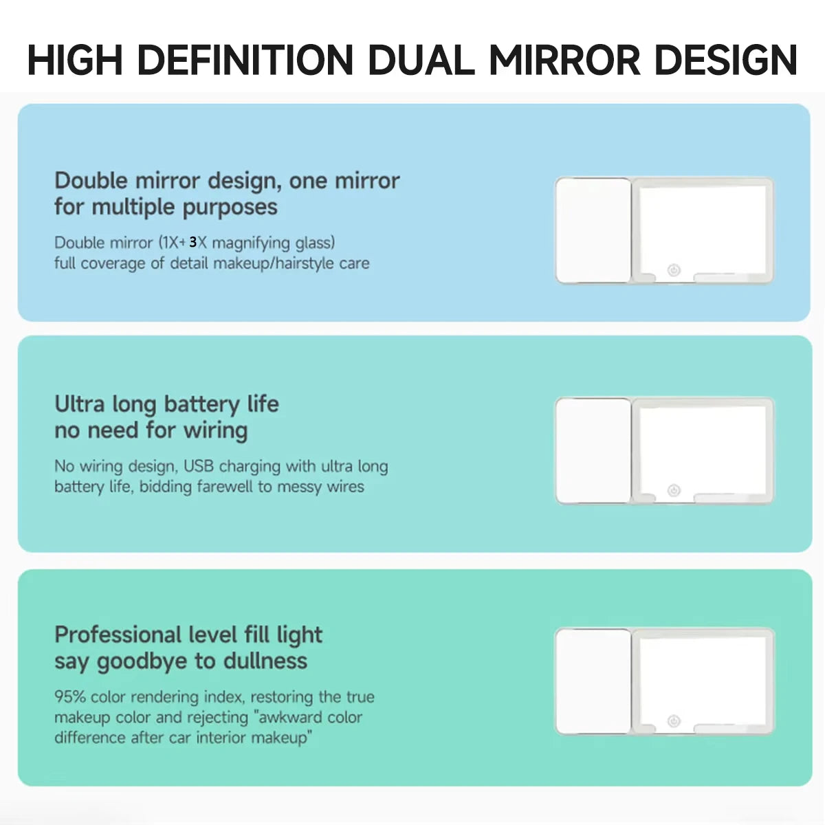 Studio Glow LED Car Mirror